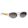 Ottica Mondello Roma - LINDA FARROW - LFL1540C2SUN - LYRA - WHITE / YELLOW GOLD - Acetate - shape Oval - White - EYEWEAR - SUNGLASSES - Donna,Women - lens Gradient grey - Made In Italy