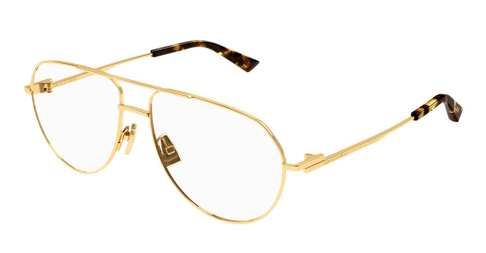 Ottica Mondello Roma - Bottega Veneta - BV1302O-001 - BV1302O-001 - GOLD RX - Metal - shape Aviator - Gold - EYEWEAR - EYEGLASSES - Donna,Women - lens Clear - Made In Japan