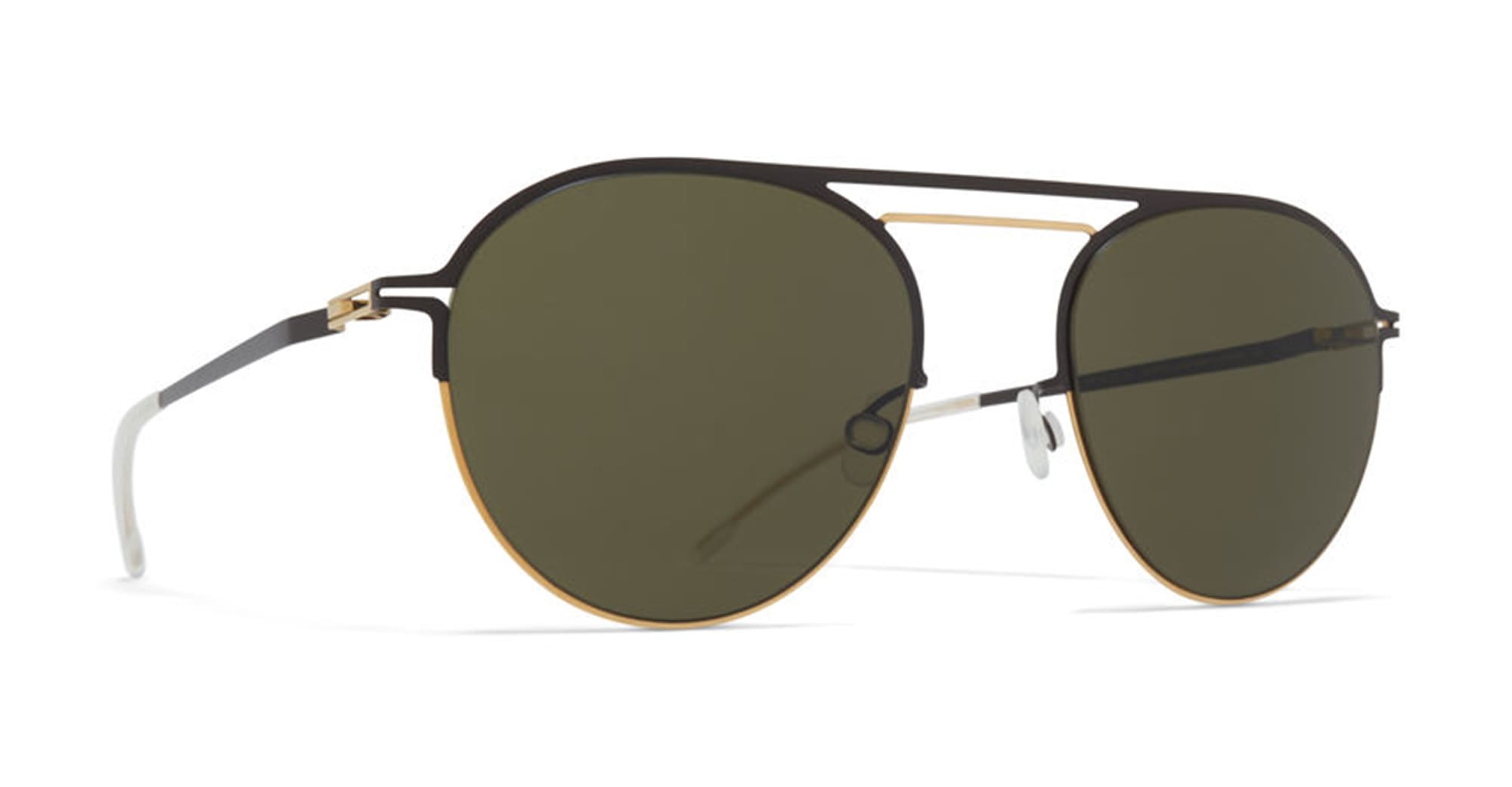 Ottica Mondello Roma - Mykita - 10017254 - DUANE - GOLD / DARK BROWN - stainless steel - shape Round - brown, gold - EYEWEAR - SUNGLASSES - Uomo,Men - lens Green - Made In Germany