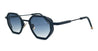 Ottica Mondello Roma - John Dalia - HARRISON-C303 - HARRISON - C303 - CARBON EFFECT / SHINY BLACK - Metal - shape Octagonal - shiny black - EYEWEAR - SUNGLASSES - Uomo,Men - lens Gradient blue - Made In France