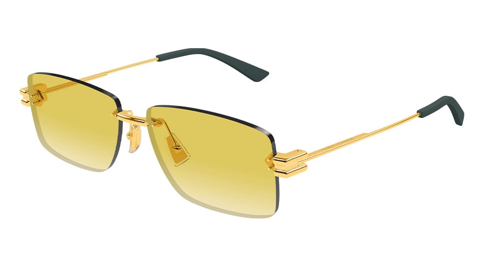 Ottica Mondello Roma - Bottega Veneta - BV1126S-006 - BV1126S-006 - GOLD - Metal - shape Rectangular - Gold - EYEWEAR - SUNGLASSES - Donna,Women - lens yellow - Made In Italy