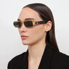 Ottica Mondello Roma - LINDA FARROW - LFL1470C1SUN - JOEY - YELLOW GOLD / BLACK - Acetate, titanium - shape Rectangular - Gold - EYEWEAR - SUNGLASSES - Donna,Women - lens Grey - MadeIn Japan