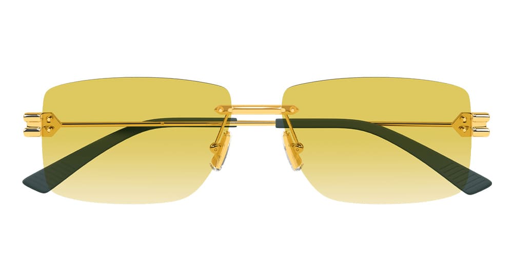 Ottica Mondello Roma - Bottega Veneta - BV1126S-006 - BV1126S-006 - GOLD - Metal - shape Rectangular - Gold - EYEWEAR - SUNGLASSES - Donna,Women - lens yellow - Made In Italy