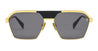 Ottica Mondello Roma - Balmain - BPS-177A-60 - SERGEANT - 18K GOLD / BLACK - acetate, titanium  - shape Navigator - Black, gold - EYEWEAR - SUNGLASSES - Unisex,Uomo,Donna,Women,Men - lens Grey - Made In Japan