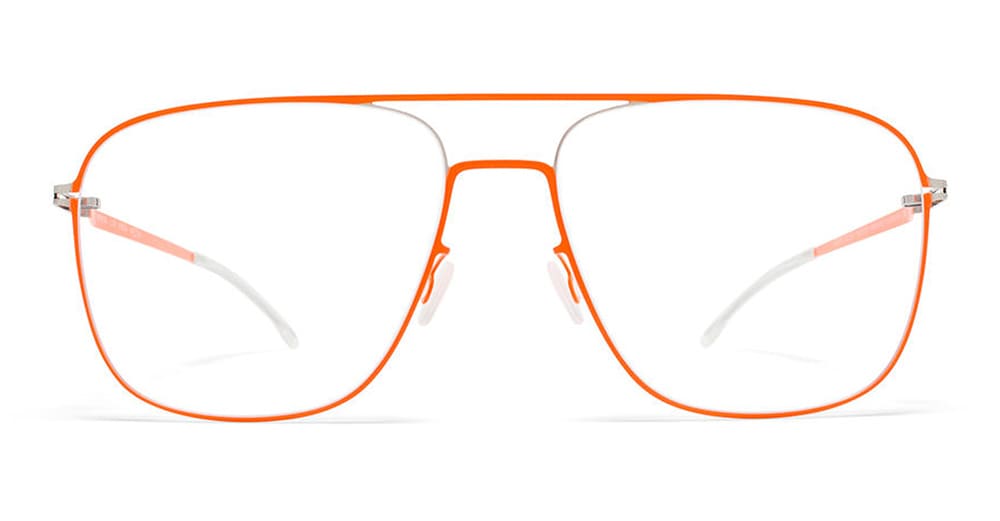 Ottica Mondello Roma - Mykita - 10015695 - STEEN - SILVER / NEON ORANGE - stainless steel - shape Navigator - orange - EYEWEAR - EYEGLASSES - Donna,Women - lens Clear - Made In Germany