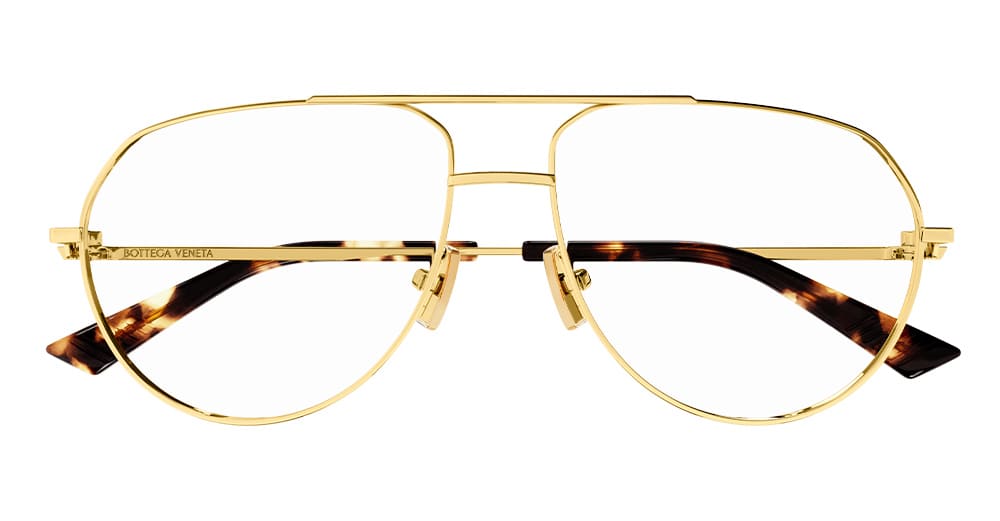 Ottica Mondello Roma - Bottega Veneta - BV1302O-001 - BV1302O-001 - GOLD RX - Metal - shape Aviator - Gold - EYEWEAR - EYEGLASSES - Donna,Women - lens Clear - Made In Japan