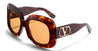 Ottica Mondello Roma - Valentino - VLS-180C-59 - VLS-180C - DARK HAVANA / V-LIGHT GOLD - Acetate - shape Squared - havana, gold - EYEWEAR - SUNGLASSES - Donna,Women - lens orange - Made In Japan