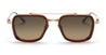 Ottica Mondello Roma - Akoni - AKS-507C-51 - SOLIS - WHITE GOLD / DARK BROWN - Acetate, titanium - shape Navigator - Gold, brown - EYEWEAR - SUNGLASSES - Uomo,Men - lens dark brown - Made In Japan