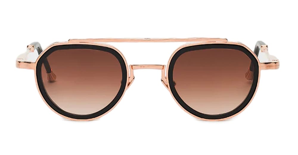 Ottica Mondello Roma - John Dalia - JULIA-C104 - JULIA - C104 - ROSE GOLD / SHINY BLACK - Metal - shape Oval - Black, rose gold - EYEWEAR - SUNGLASSES - Donna,Women - lens Gradient brown - Made In France