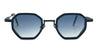 Ottica Mondello Roma - John Dalia - HARRISON-C303 - HARRISON - C303 - CARBON EFFECT / SHINY BLACK - Metal - shape Octagonal - shiny black - EYEWEAR - SUNGLASSES - Uomo,Men - lens Gradient blue - Made In France