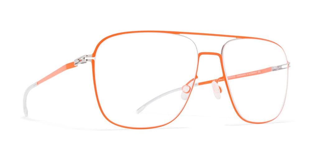 Ottica Mondello Roma - Mykita - 10015695 - STEEN - SILVER / NEON ORANGE - stainless steel - shape Navigator - orange - EYEWEAR - EYEGLASSES - Donna,Women - lens Clear - Made In Germany