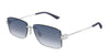 Ottica Mondello Roma - Bottega Veneta - BV1126S-005 - BV1126S-005 - SILVER - Metal - shape Rectangular - Silver - EYEWEAR - SUNGLASSES - Uomo,Men - lens Blue - Made In Italy