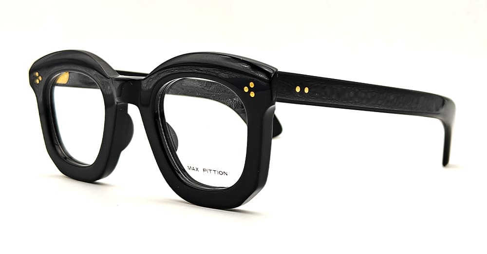 Ottica Mondello Roma - Max Pittion - MXPL-002A - POLITICIAN 44 X 28 - PIANO BLACK RX - Acetate - shape Squared - Black - EYEWEAR - EYEGLASSES - Unisex,Uomo,Donna,Women,Men - lens Clear - Made In Japan