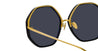 Ottica Mondello Roma - LINDA FARROW - LFL901C29SUN - ALONA - BLACK / YELLOW GOLD - Acetate, titanium - shape Hexagonal - Black - EYEWEAR - SUNGLASSES - Donna,Women - lens Grey - MadeIn Japan