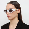 Ottica Mondello Roma - LINDA FARROW - LFL1540C2SUN - LYRA - WHITE / YELLOW GOLD - Acetate - shape Oval - White - EYEWEAR - SUNGLASSES - Donna,Women - lens Gradient grey - Made In Italy