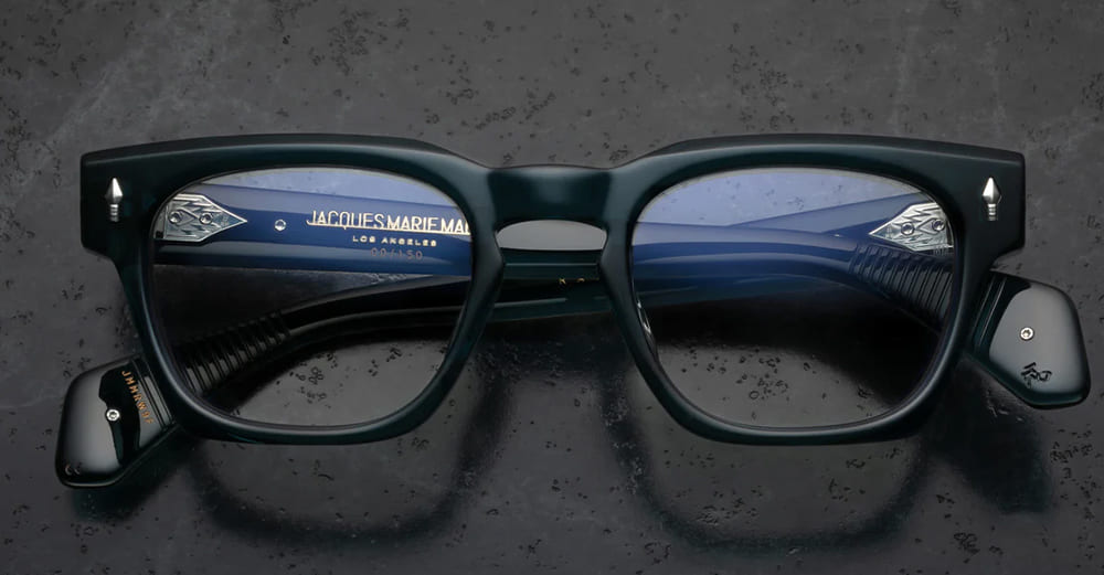 Ottica Mondello Roma - Jacques Marie Mage - J-ERX-RW-T209F-OS - LAST FRONTIER V - RAWLINS - INDIGO RX - Acetate - shape Squared - blue - EYEWEAR - EYEGLASSES - Uomo,Men - lens Clear - Made In Japan