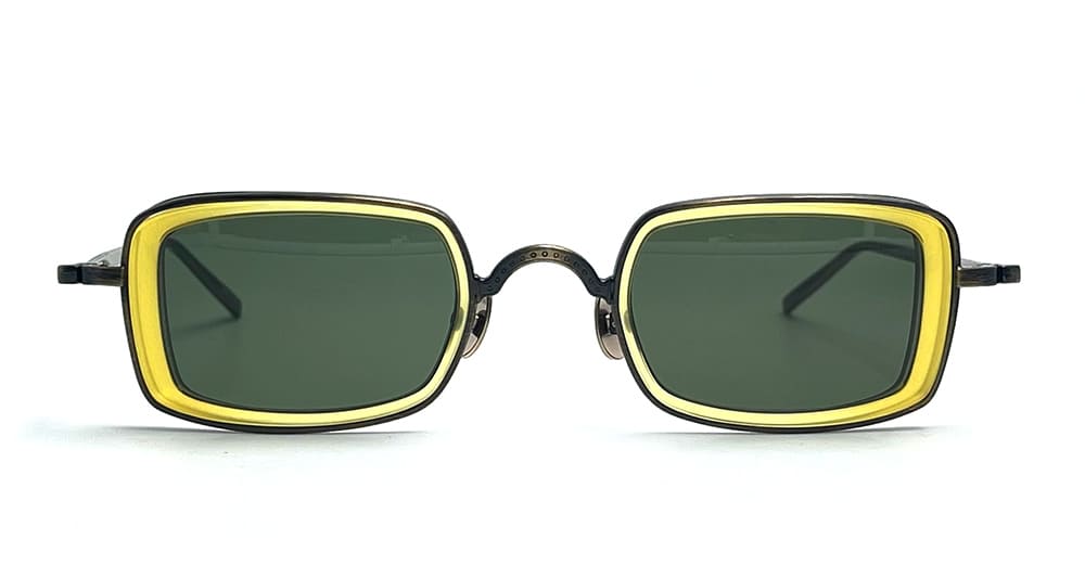 Ottica Mondello Roma - Matsuda - M3079-i.SG.AG-AMB.46 - M3079-I - ANTIQUE GOLD - Titanium - shape Squared - antique gold - EYEWEAR - SUNGLASSES - Uomo,Men - lens Green - Made In Japan