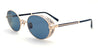 Ottica Mondello Roma - Matsuda - M3137.SG.BG-NVY - M3137 - BRUSHED GOLD / NAVY - Titanium - shape Oval - Gold - EYEWEAR - SUNGLASSES - Uomo,Men - lens Blue - Made In Japan