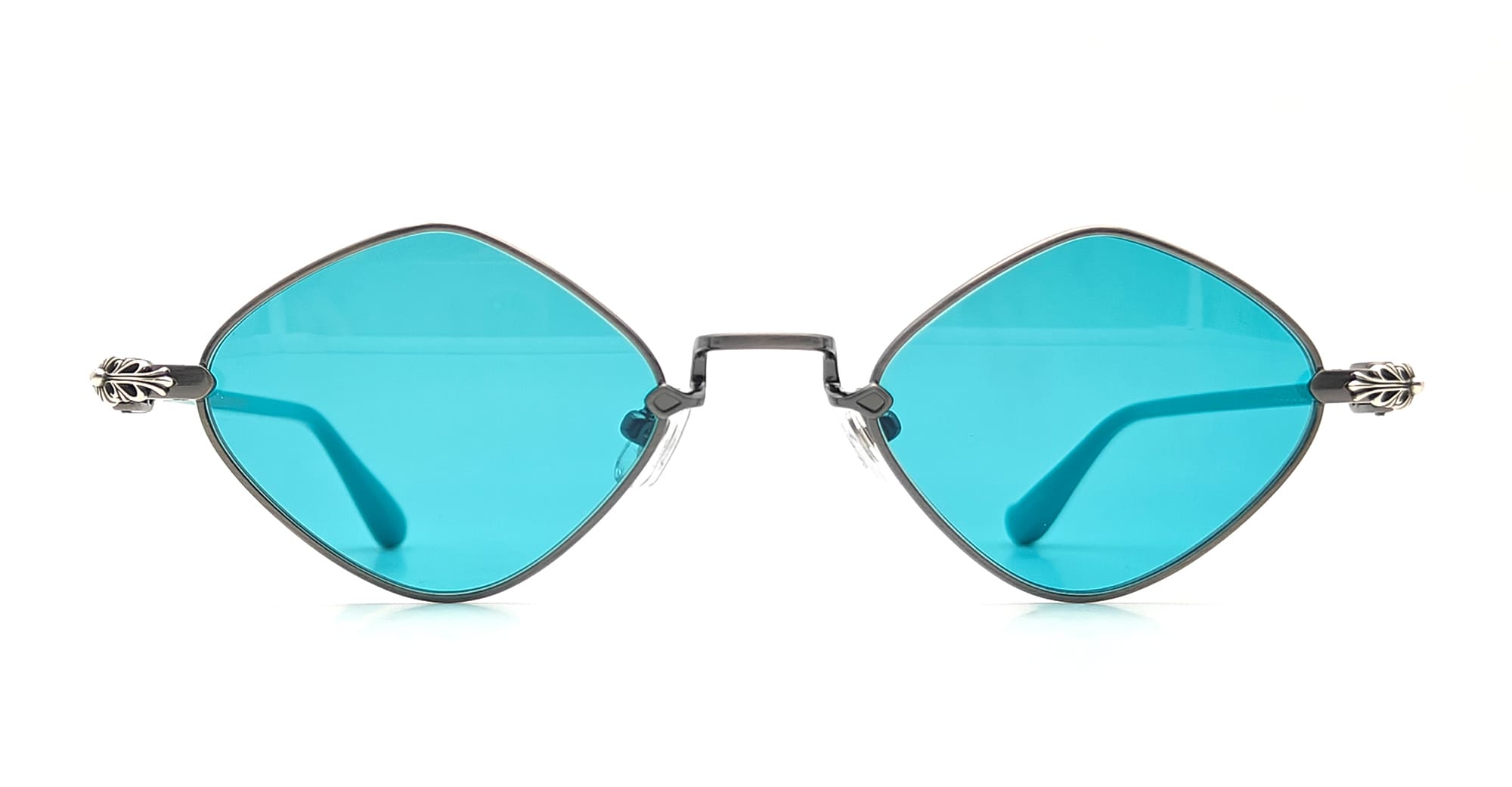 Ottica Mondello Roma - Chrome Hearts - 32415190226CE50H61 - DIAMOND DOG - PEWTER TEAL  - Titanium - shape Diamond - Silver - EYEWEAR - SUNGLASSES - Uomo,Men - lens teal - Made In Japan