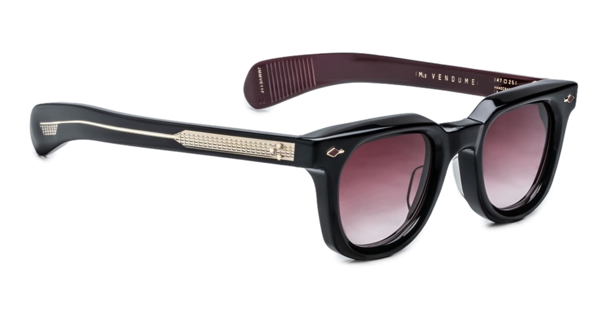 Ottica Mondello Roma - Jacques Marie Mage - JMMVE-11F - VENDOME EPOXY - CHARLET - Acetate - shape Panto - Black - EYEWEAR - SUNGLASSES - Uomo,Men - lens burgundy - Made In Japan