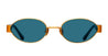 Ottica Mondello Roma - LINDA FARROW - LFL1469C4SUN - SADIE - YELLOW GOLD / AQUA - Acetate, titanium - shape Oval - blue, gold - EYEWEAR - SUNGLASSES - Donna,Women - lens Blue - MadeIn Japan